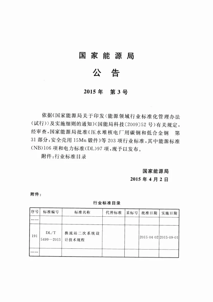DL/T 5499-2015 换流站二次系统设计技术规程第3页预览图