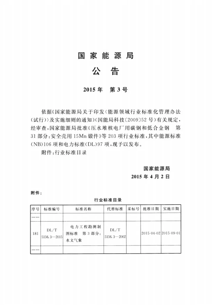 DL/T 5156.3-2015 电力工程勘测制图标准 第3部分：水文气象第3页预览图