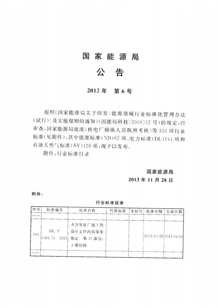 DL/T 5461.11-2013 火力发电厂施工图设计文件内容深度规定 第11部分： 土建结构第3页预览图
