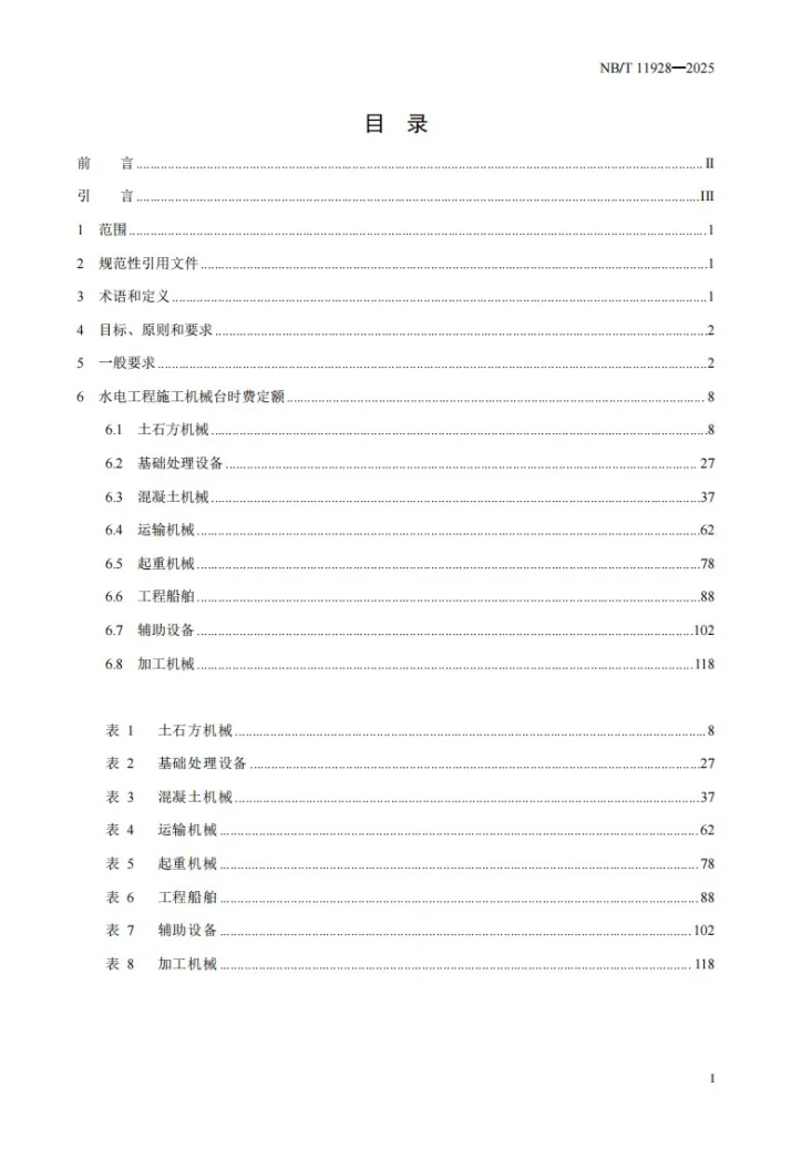 NB/T 11928-2025 水电工程施工机械台时费定额第3页预览图