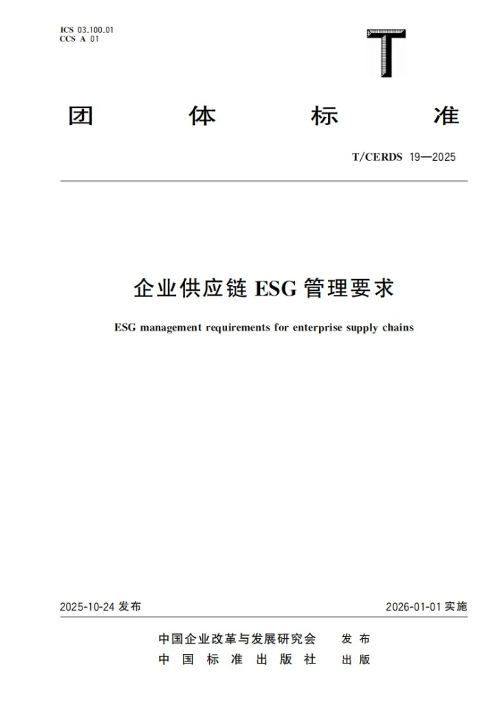 T/CERDS 19-2025 企业供应链ESG管理要求第1页预览图