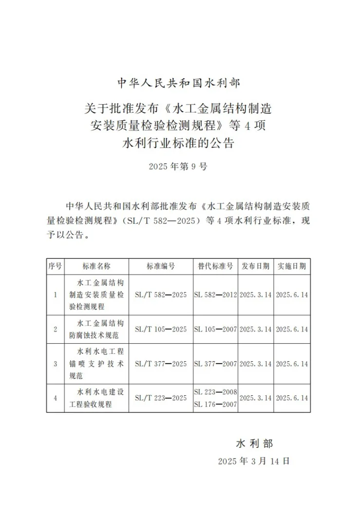 SL/T 223-2025 水利水电建设工程验收规程第2页预览图