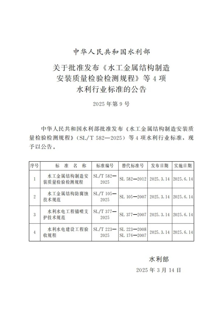 SL/T 105-2025 水工金属结构防腐蚀技术规范第2页预览图