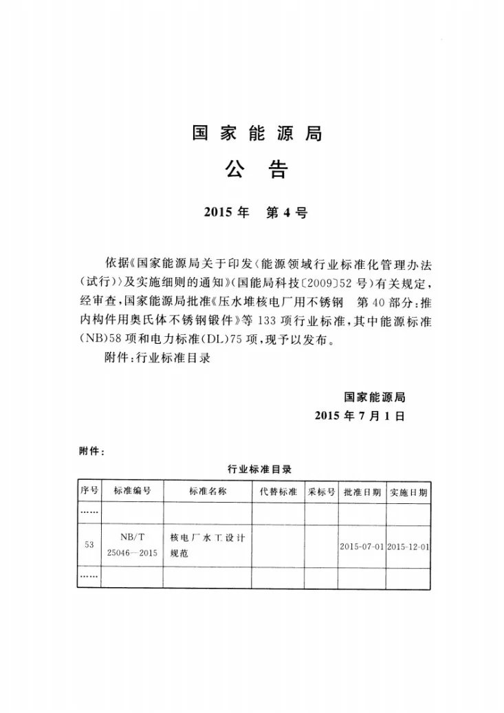 NB/T 25046-2015 核电厂水工设计规范第3页预览图