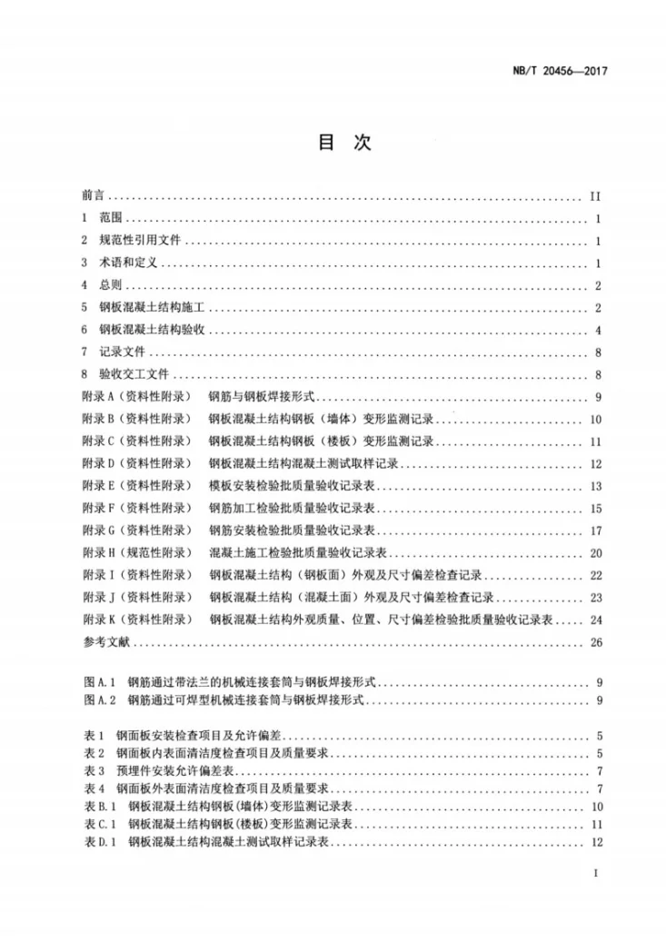 NB/T 20456-2017 核电厂钢板混凝土结构施工及质量验收规程第2页预览图