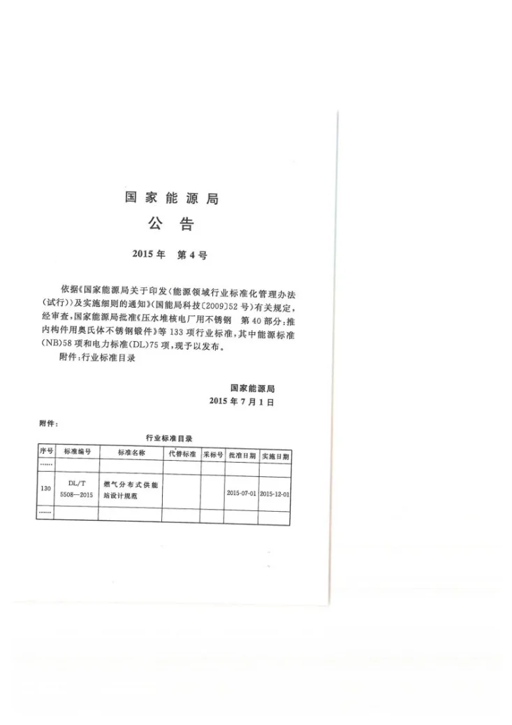 DL/T 5508-2015 燃气分布式供能站设计规范第2页预览图