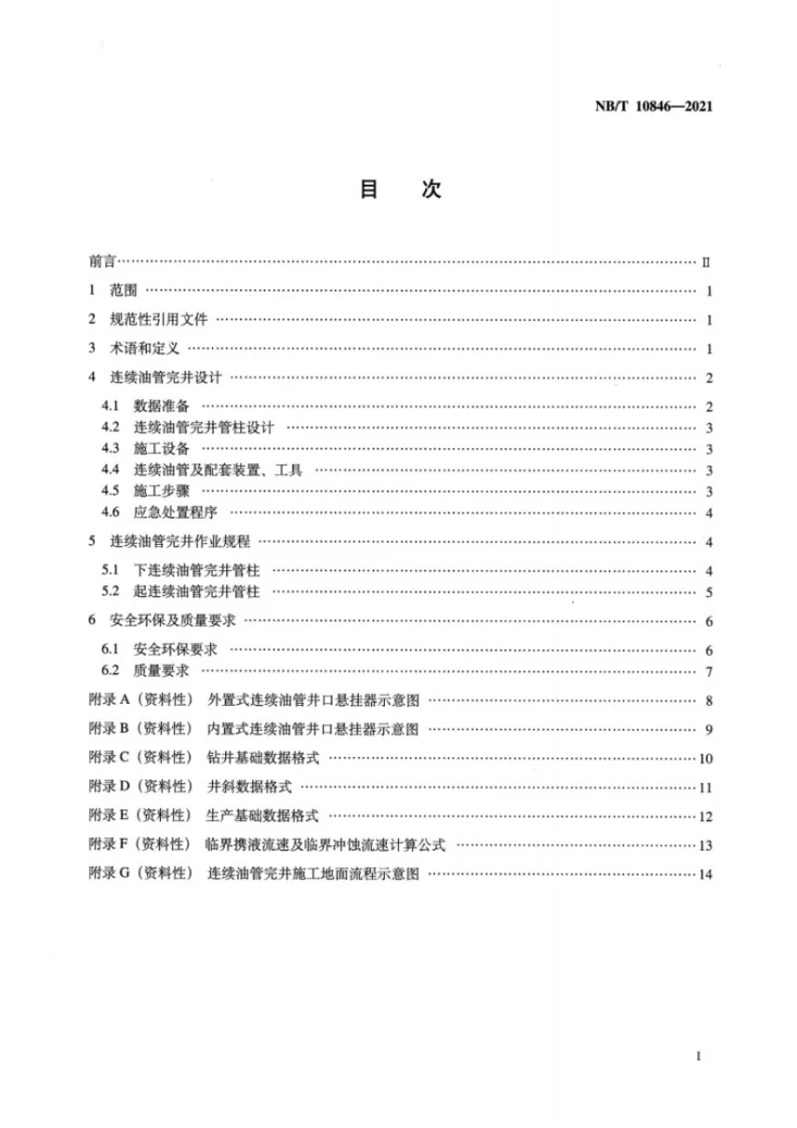 NB/T 10846-2021 页岩气连续油管完井设计及作业规程第2页预览图