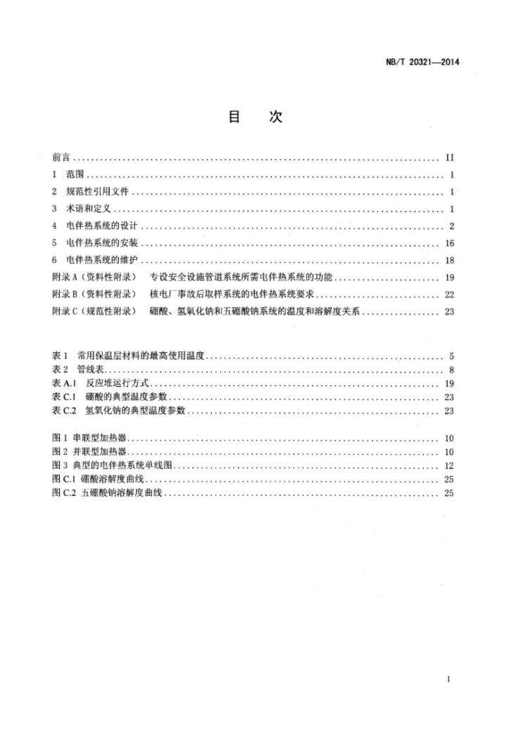 NB/T 20321-2014 核电厂电伴热系统设计和安装第2页预览图