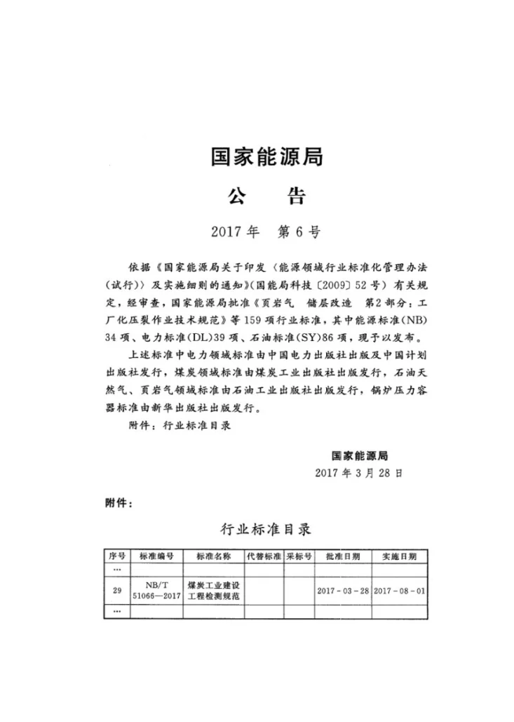 NB/T 51066-2017 煤炭工业建设工程检测规范第3页预览图