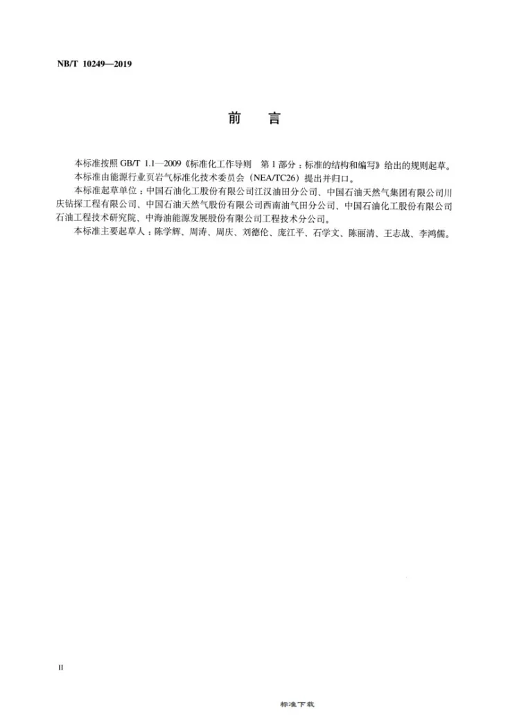 NB/T 10249-2019 页岩气水平井钻井地质设计推荐做法第3页预览图