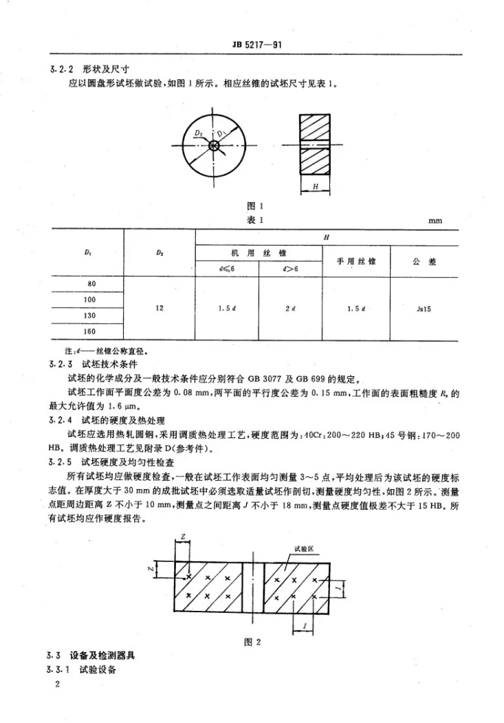 JB 5217-1991 丝锥寿命的试验方法及其验收条件第3页预览图