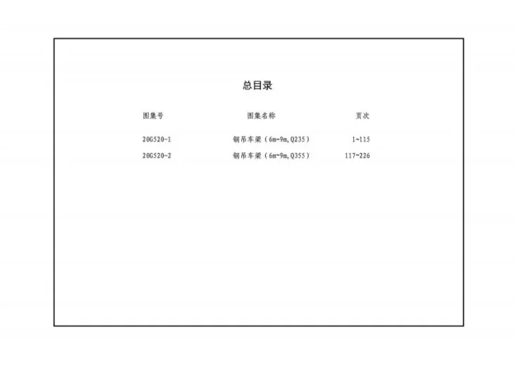 G520-1~2(2020年合订本) 钢吊车梁（6m~9m）（2020年合订本）第3页预览图